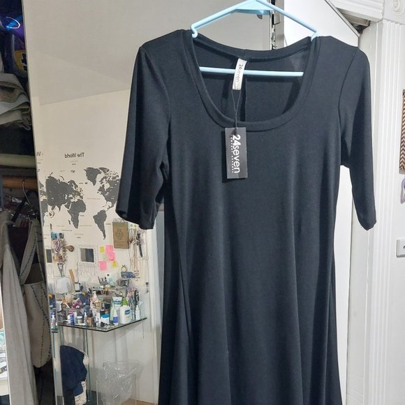 24SEVEN COMFORT APPAREL Knee Length A Line Elbow Sleeve Maternity Dress Large - Picture 4 of 9